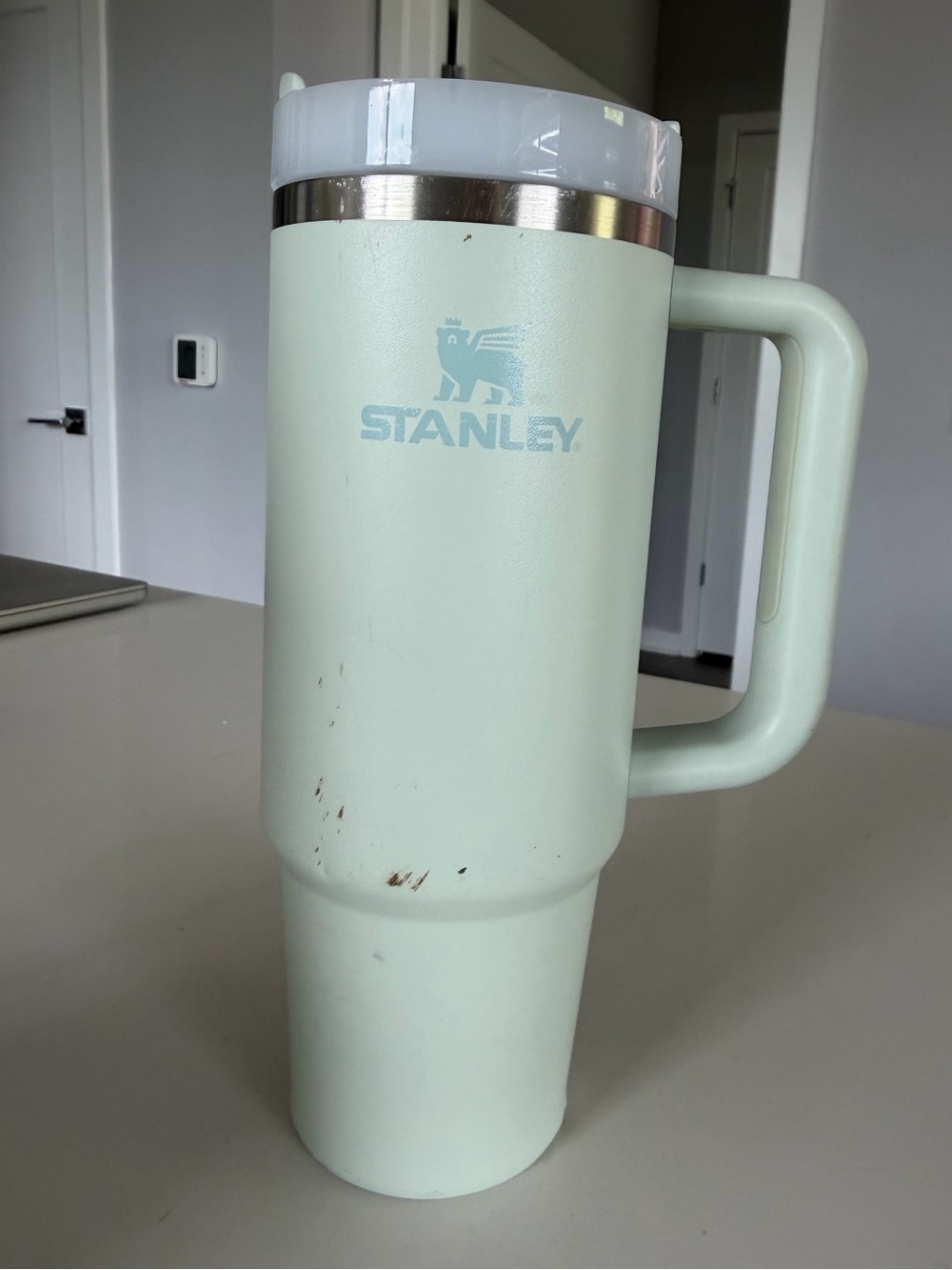 Stanley Mint Green Insulated Travel Mug with Handle and Lid
